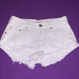 White Jean Shorts